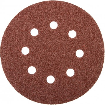 35450-115-040 | Круг шлифовальный универсальный из абразивной бумаги на велкро основе, 8 отверстий, Р40, 115мм, 5шт, STAYER MASTER-0