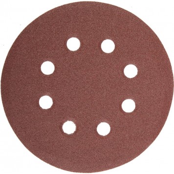 35450-115-120 | Круг шлифовальный универсальный из абразивной бумаги на велкро основе, 8 отверстий, Р120, 115мм, 5шт, STAYER MASTER-0