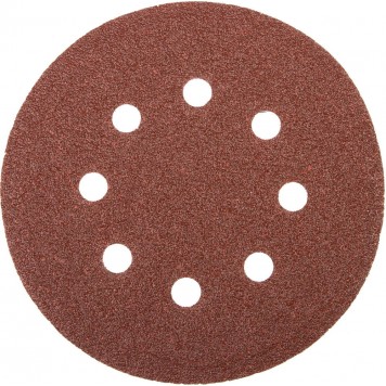 35452-125-040 | Круг шлифовальный универсальный из абразивной бумаги на велкро основе, 8 отверстий, Р40, 125мм, 5шт, STAYER MASTER-0