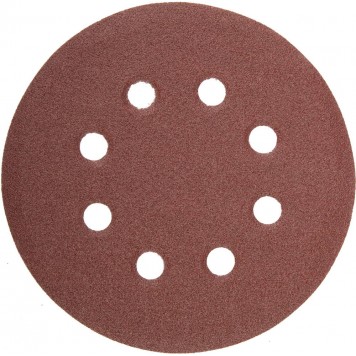 35452-125-080 | Круг шлифовальный универсальный из абразивной бумаги на велкро основе, 8 отверстий, Р80, 125мм, 5шт, STAYER MASTER-0