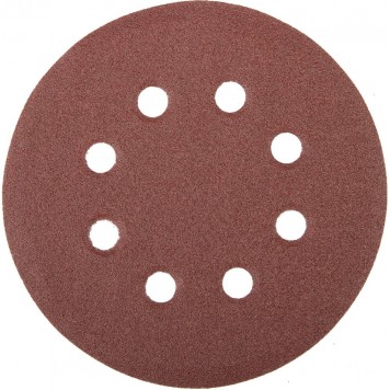 35452-125-100 | Круг шлифовальный универсальный из абразивной бумаги на велкро основе, 8 отверстий, Р100, 125мм, 5шт, STAYER MASTER-0