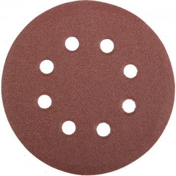 35452-125-120 | Круг шлифовальный универсальный из абразивной бумаги на велкро основе, 8 отверстий, Р120, 125мм, 5шт, STAYER MASTER-0