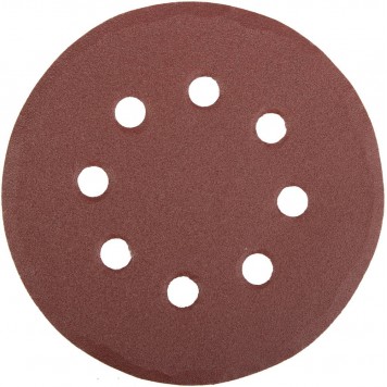 35452-125-180 | Круг шлифовальный универсальный из абразивной бумаги на велкро основе, 8 отверстий, Р180, 125мм, 5шт, STAYER MASTER-0