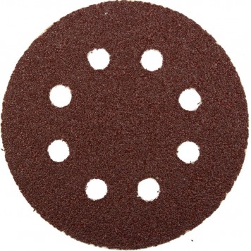 35560-115-040 | Круг шлифовальный универсальный, из абразивной бумаги на велкро основе, 8 отверстий, Р40, 115мм, 5шт, ЗУБР МАСТЕР-0