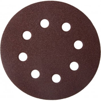 35560-115-100 | Круг шлифовальный универсальный, из абразивной бумаги на велкро основе, 8 отверстий, Р100, 115мм, 5шт, ЗУБР МАСТЕР-0