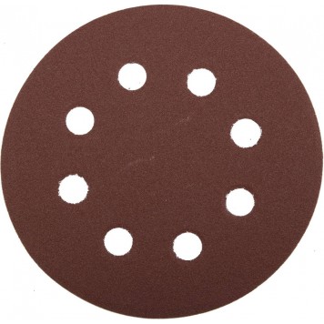 35560-115-120 | Круг шлифовальный универсальный, из абразивной бумаги на велкро основе, 8 отверстий, Р120, 115мм, 5шт, ЗУБР МАСТЕР-0