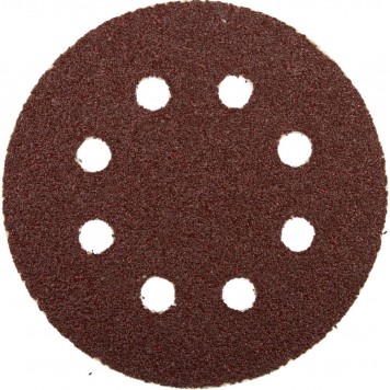 35562-125-040 | Круг шлифовальный универсальный, из абразивной бумаги на велкро основе, 8 отверстий, Р40, 125мм, 5шт, ЗУБР МАСТЕР-0