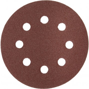 35562-125-120 | Круг шлифовальный универсальный, из абразивной бумаги на велкро основе, 8 отверстий, Р120, 125мм, 5шт, ЗУБР МАСТЕР-0