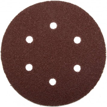 35566-150-040 | Круг шлифовальный универсальный, из абразивной бумаги на велкро основе, 6 отверстий, Р40, 150мм, 5шт, ЗУБР МАСТЕР-0