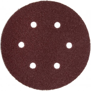 35566-150-080 | Круг шлифовальный универсальный, из абразивной бумаги на велкро основе, 6 отверстий, Р80, 150мм, 5шт, ЗУБР МАСТЕР-0