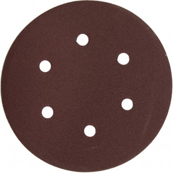 35566-150-120 | Круг шлифовальный универсальный, из абразивной бумаги на велкро основе, 6 отверстий, Р120, 150мм, 5шт, ЗУБР МАСТЕР-0