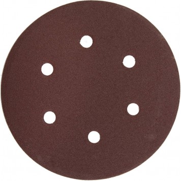 35566-150-180 | Круг шлифовальный универсальный, из абразивной бумаги на велкро основе, 6 отверстий, Р180, 150мм, 5шт, ЗУБР МАСТЕР-0