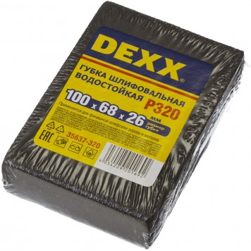35637-320 | Губки шлифовальные четырехсторонняя, средняя жесткость, Р320, 100х68х26мм, DEXX-1
