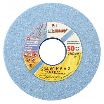 3655-125-20 | Круг заточной абразивный, электрокорунд белый, зерно 60, 125х20, посадка 32мм, ЛУГА АБРАЗИВ-0