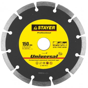 3660-150_z01 | 150 мм, диск алмазный отрезной по бетону, кирпичу, плитке, STAYER UNIVERSAL-PROFESSIONAL-0