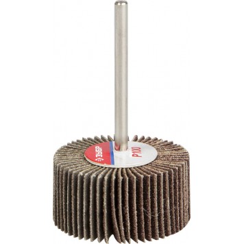 36600-100 | Круг шлифовальный веерный лепестковый, на шпильке, тип КЛО, зерно-электрокорунд нормальный, P100, 15х30мм, ЗУБР МАСТЕР-0