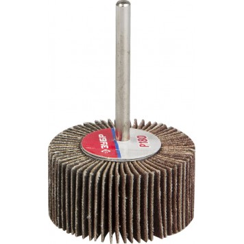 36600-180 | Круг шлифовальный веерный лепестковый, на шпильке, тип КЛО, зерно-электрокорунд нормальный, P180, 15х30мм, ЗУБР МАСТЕР-0