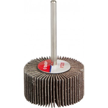 36600-320 | Круг шлифовальный веерный лепестковый, на шпильке, тип КЛО, зерно-электрокорунд нормальный, P320, 15х30мм, ЗУБР МАСТЕР-0