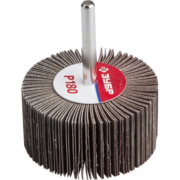 36602-180 | Круг шлифовальный веерный лепестковый, на шпильке, тип КЛО, зерно-электрокорунд нормальный, P180, 30х60мм, ЗУБР МАСТЕР-0