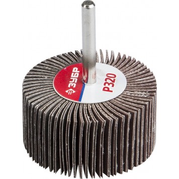36602-320 | Круг шлифовальный веерный лепестковый, на шпильке, тип КЛО, зерно-электрокорунд нормальный, P320, 30х60мм, ЗУБР МАСТЕР-0
