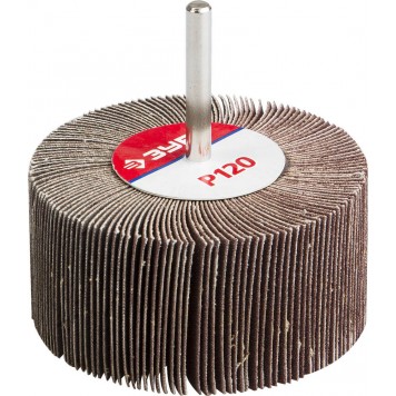 36604-120 | Круг шлифовальный веерный лепестковый, на шпильке, тип КЛО, зерно-электрокорунд нормальный, P120, 40х80мм, ЗУБР МАСТЕР-0