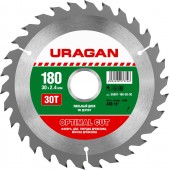 180 х 30 мм, 30Т, диск пильный по дереву, URAGAN 36801-180-30-30