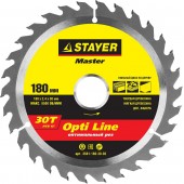 180 x 30 мм 30Т, диск пильный по дереву, STAYER 3681-180-30-30