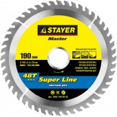 190 x 30 мм 48Т, диск пильный по дереву, STAYER 3682-190-30-48