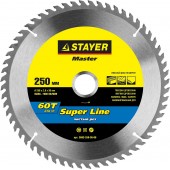 250 x 30 мм 60Т, диск пильный по дереву, STAYER 3682-250-30-60