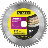 230 x 30 мм 56Т, диск пильный по ламинату, STAYER 3684-230-30-56