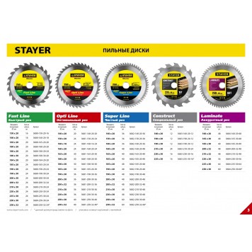 3684-250-30-60 | 250 x 30 мм 60Т, диск пильный по ламинату, STAYER LAMINATE-3