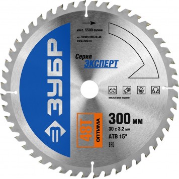 36903-300-30-48 | 300 x 30 мм 48Т, диск пильный по дереву, ЗУБР ПРОФЕССИОНАЛ-0
