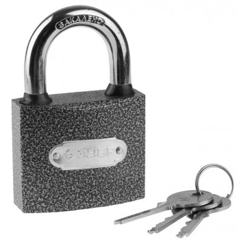 3712-60_z01 | Замок навесной, металлический корпус, закаленная дужка, 63мм, ЗУБР МАСТЕР-0