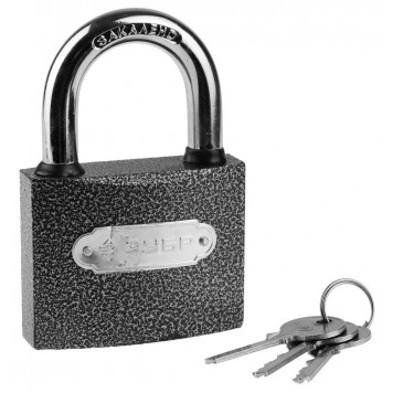 3712-75 | Замок навесной, металлический корпус, закаленная дужка, 75мм, ЗУБР МАСТЕР-0