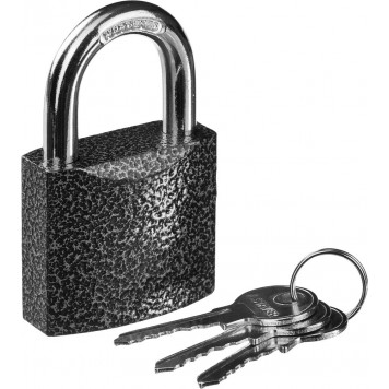 37160-50 | Замок навесной, металлический корпус, закаленная дужка, 50 мм, STAYER STANDARD-0