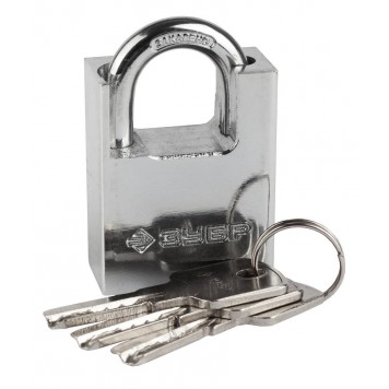 37223-40 | Замок навесной, стальной корпус, закаленная дужка, с дополнительной защитой, 40мм, ЗУБР ЭКСПЕРТ-0