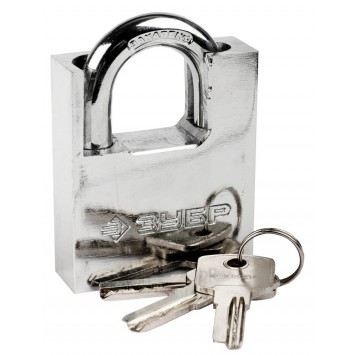 37223-60 | Замок навесной, стальной корпус, закаленная дужка, с дополнительной защитой, 60мм, ЗУБР ЭКСПЕРТ-0