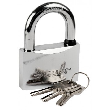37227-70 | Замок навесной, стальной корпус, классическая форма, закаленная дужка, 70мм, ЗУБР ЭКСПЕРТ-0