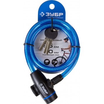 37261-95 | Замок тросовый, 3 ключа в комплекте, длина троса 950мм, d 10мм, ЗУБР ПРОФЕССИОНАЛ-2
