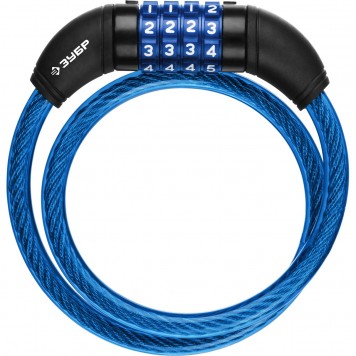 37262-65_z01 | Замок тросовый, кодовый, с изменяемым кодом, длина троса - 650мм, d 10мм, ЗУБР ПРОФЕССИОНАЛ-0