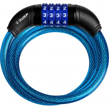 37262-95_z01 | Замок тросовый, кодовый, с изменяемым кодом, длина троса - 950мм, d 10мм, ЗУБР ПРОФЕССИОНАЛ-0