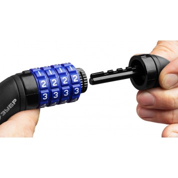 37262-95_z01 | Замок тросовый, кодовый, с изменяемым кодом, длина троса - 950мм, d 10мм, ЗУБР ПРОФЕССИОНАЛ-4