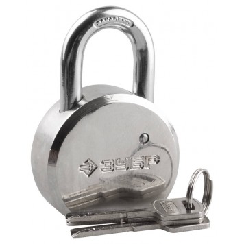 37271-55 | Замок навесной, стальной корпус, закаленная дужка, 55мм, ЗУБР ЭКСПЕРТ-0