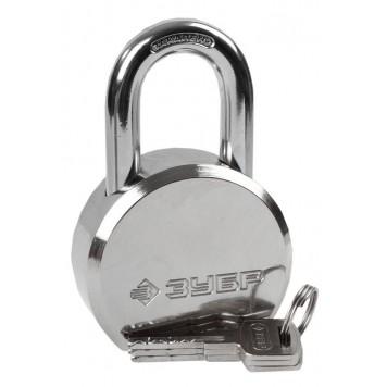 37271-65 | Замок навесной, стальной корпус, закаленная дужка, 65мм, ЗУБР ЭКСПЕРТ-0