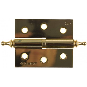 37605-075-1L | Петля дверная разъемная 1 подшипник, цвет латунь (PB), левая, с крепежом, 75х63х2,5мм, 2 шт, ЗУБР ЭКСПЕРТ-0