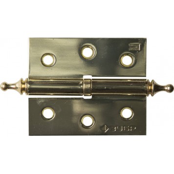 37605-075-1R | Петля дверная разъемная 1 подшипник, цвет латунь (PB), правая, с крепежом, 75х63х2,5мм, 2 шт, ЗУБР ЭКСПЕРТ-0