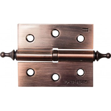 37605-075-6L | Петля дверная разъемная 1 подшипник, цвет ст. медь (AC), левая, с крепежом, 75х63х2,5мм, 2 шт, ЗУБР ЭКСПЕРТ-0