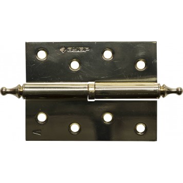 37605-100-1L | Петля дверная разъемная 1 подшипник, цвет латунь (PB), левая, с крепежом, 100х75х2,5мм, 2 шт, ЗУБР ЭКСПЕРТ-0