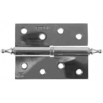 37605-100-2R | Петля дверная разъемная 1 подшипник, цвет хром (CP), правая, с крепежом, 100х75х2,5мм, 2 шт, ЗУБР ЭКСПЕРТ-0