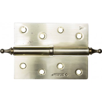 37605-100-3L | Петля дверная разъемная 1 подшипник, цвет мат. латунь (SB), левая, с крепежом, 100х75х2,5мм,2шт, ЗУБР ЭКСПЕРТ-0